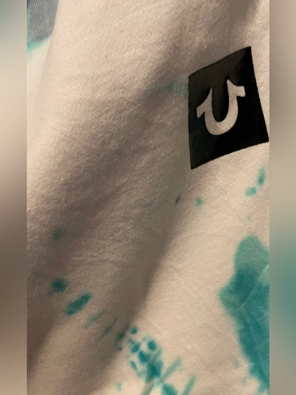 True Religion Tie-Dye Joggers - White & Teal XXL